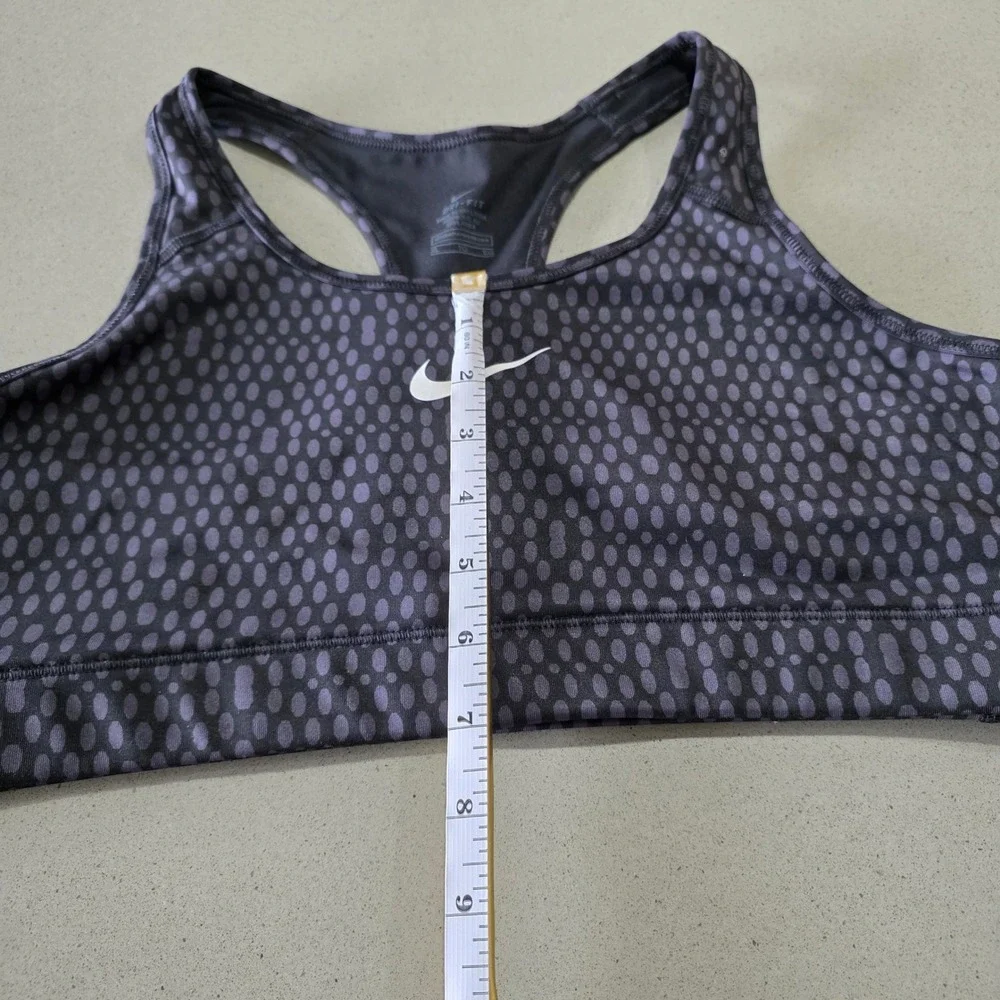 Nike Dri-FIT‎ Womens XL Black Grey Polka Dot Racerback Sports Bra Compression